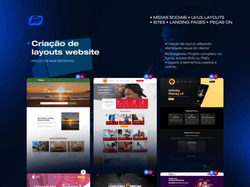 Designer Gráfico - Criação de Sites e Desenvolvimento de landing pages