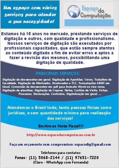 Realize os Serviços de Digitação de sua Empresa Conosco!