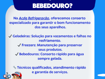 Reparo de geladeira bebedouro e freezer em Salvador Bahia acdg refrigeração