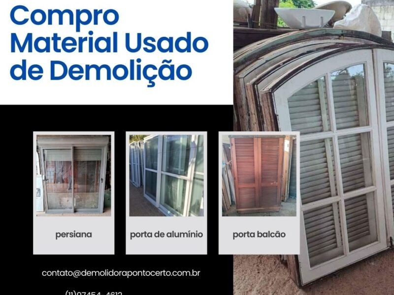 Compro portas e janelas usadas de demolição