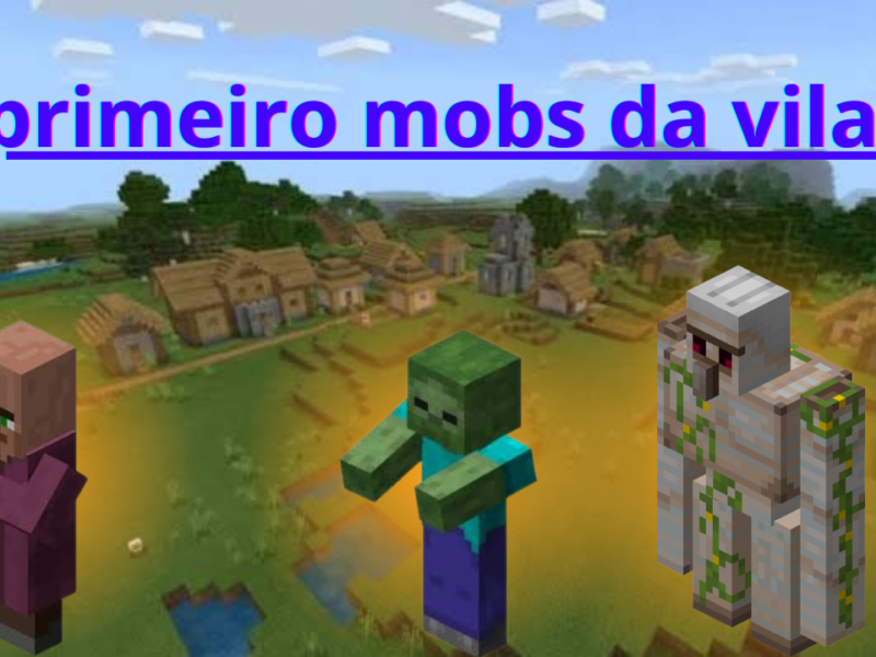 Os primeiros mobs da minha vila no Minecraft