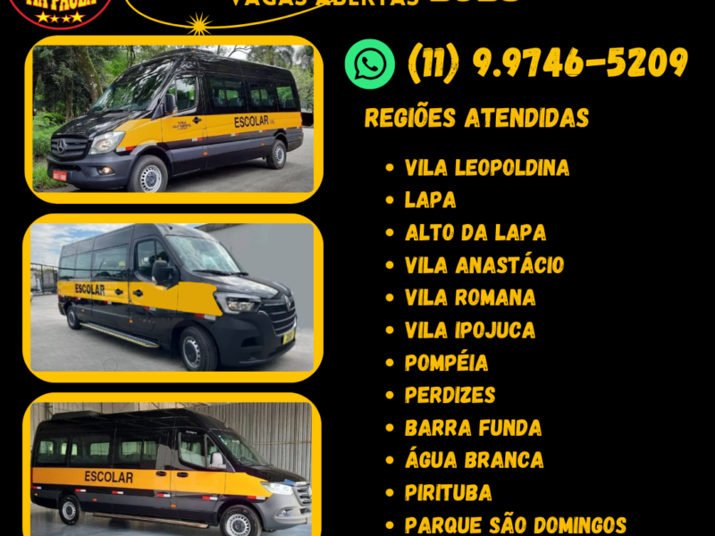 TRANSPORTE ESCOLAR TIA PAULA - COLÉGIO PRÉ MÉDICO