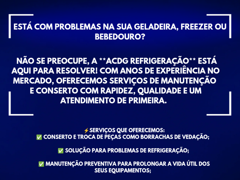 Empresa acdg refrigeração, serviço de manutenção de geladeira freezer e bebedouro em Salvador