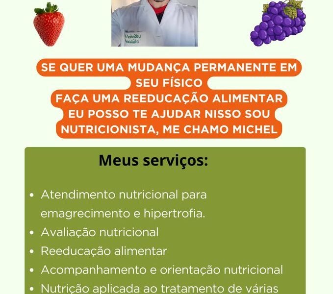 Consultas nutricionais online e presenciais