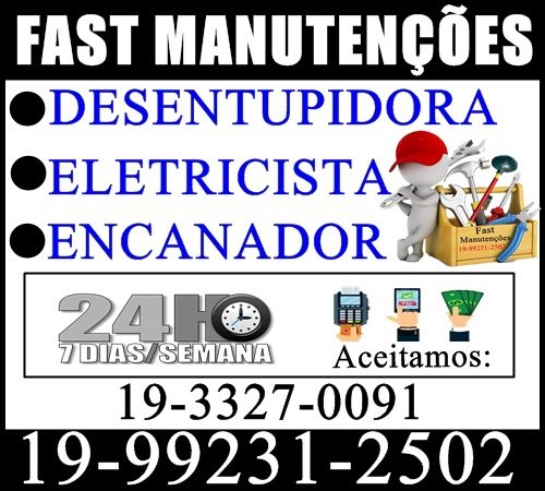 Desentupidora, Eletricista, Encanador no Jardim Proença em Campinas 19-99231-2502