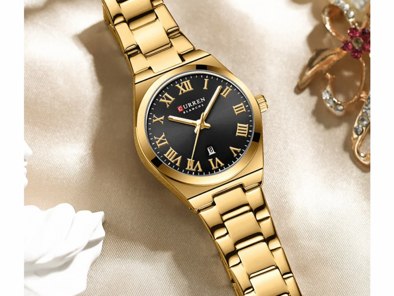 🌸 Relógio Feminino Curren 9095 – Discrição Elegante com Funcionalidade
