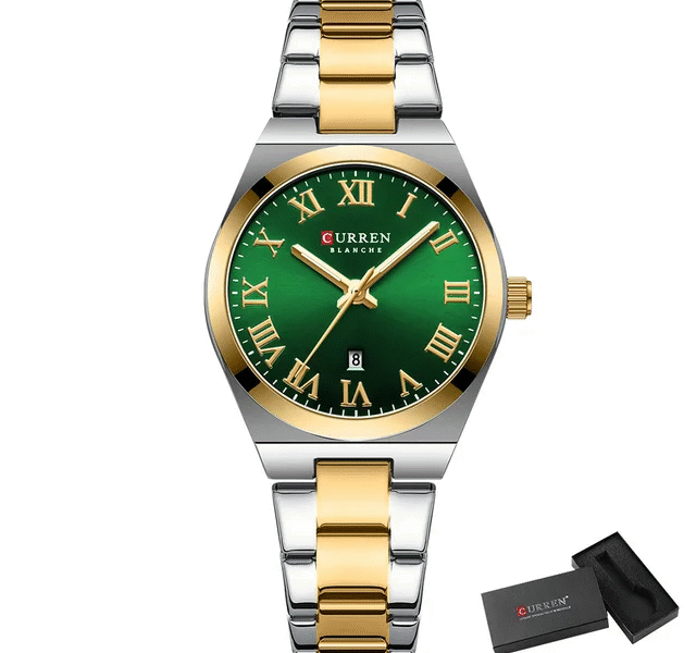 🌸 Relógio Feminino Curren 9095 – Discrição Elegante com Funcionalidade