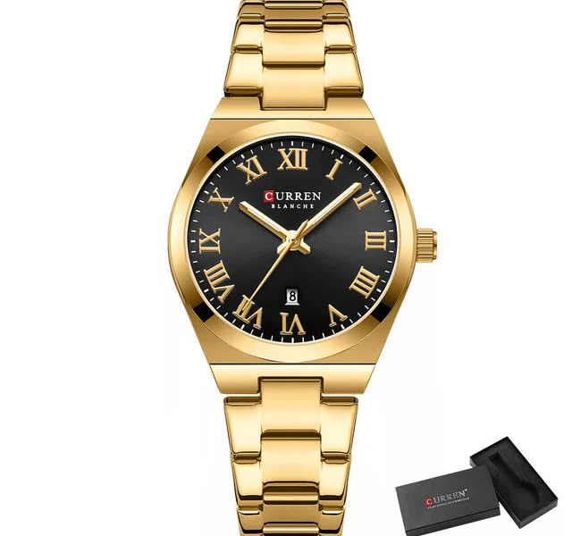 🌸 Relógio Feminino Curren 9095 – Discrição Elegante com Funcionalidade