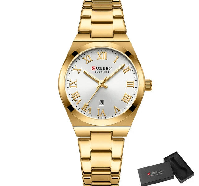 🌸 Relógio Feminino Curren 9095 – Discrição Elegante com Funcionalidade