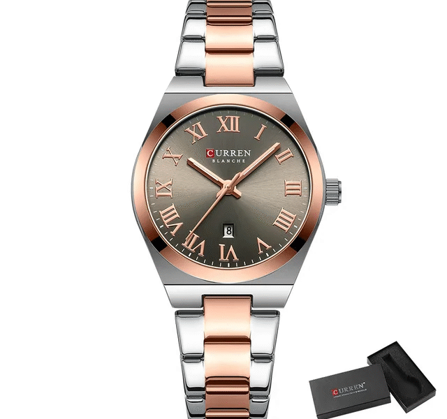 🌸 Relógio Feminino Curren 9095 – Discrição Elegante com Funcionalidade