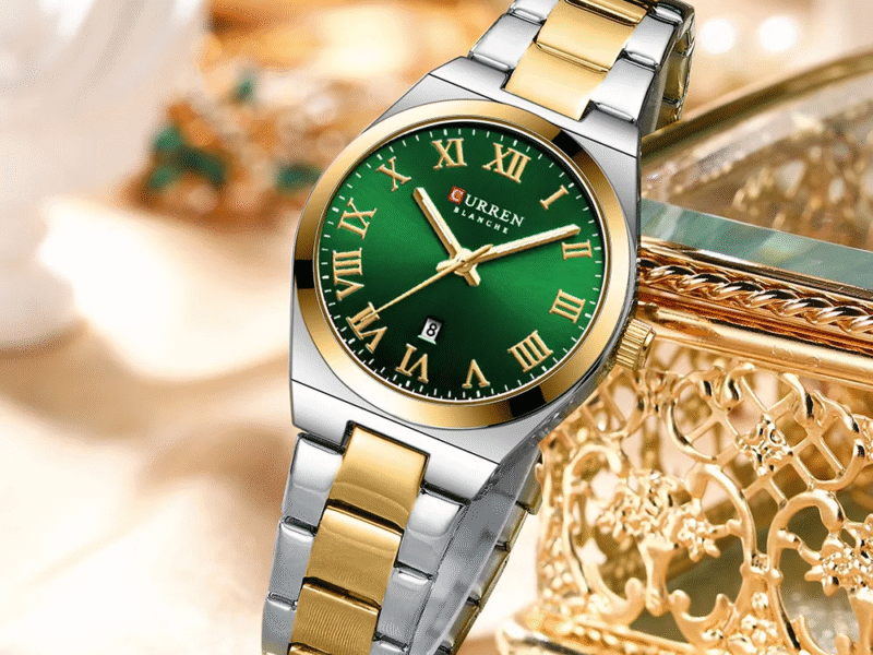 🌸 Relógio Feminino Curren 9095 – Discrição Elegante com Funcionalidade