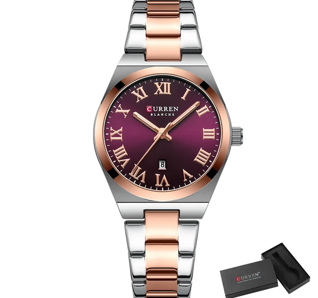🌸 Relógio Feminino Curren 9095 – Discrição Elegante com Funcionalidade