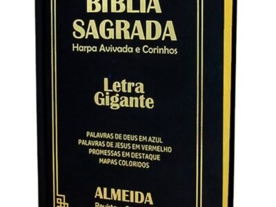 Biblia Sagrada Letra Gigante Luxo Popular - Preta -com Harpa