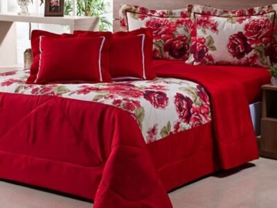 Cobre leito colcha Queen estampada