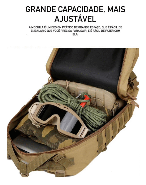 Mochila militar impermeável 50 litros