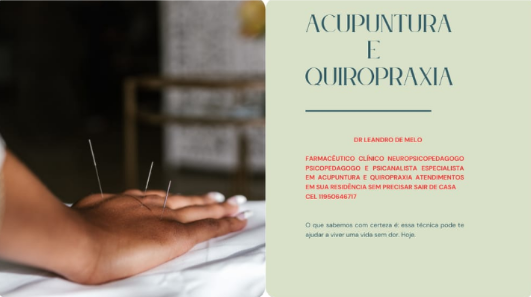 Acupuntura, quiropraxia e massoterapia.