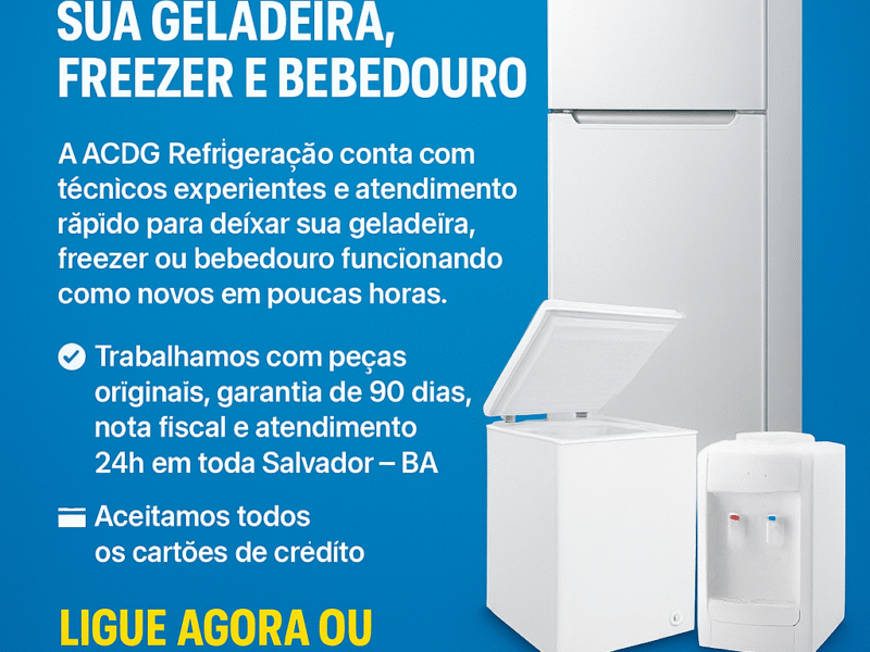 Sua geladeira, bebedouro ou freezer parou de funcionar? Entre em contato