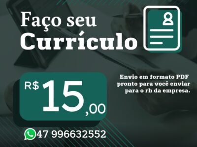 Faço currículo em pdf 15,00