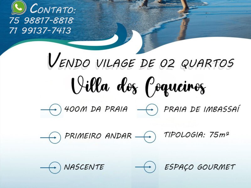 VENDO VILAGE DE 02 QUARTOS Condomínio Villa dos Coqueiros Imbassaí Mata de São João Bahia Brasil