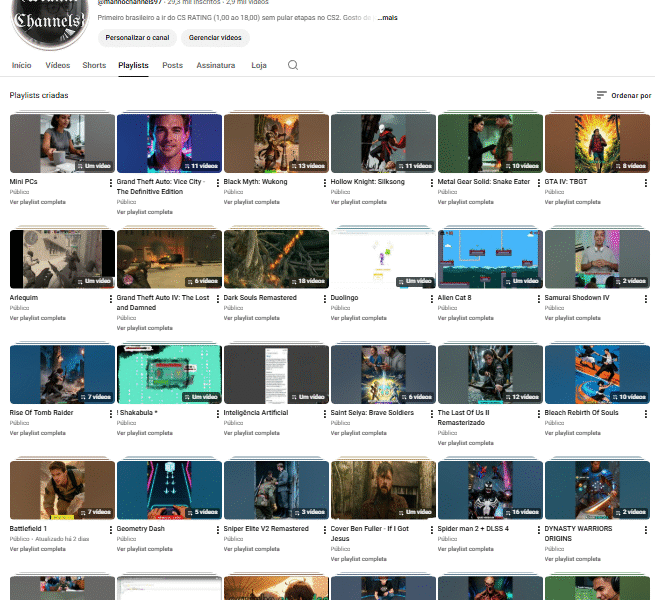 Manno Channels canal no Youtube