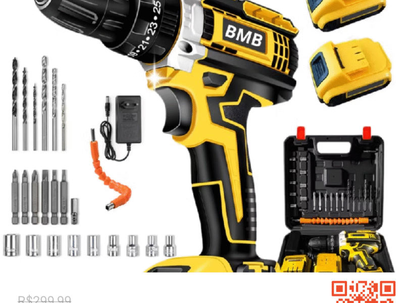 Parafusadeira Furadeira 48V 2 Baterias Com Maleta e Acessorios Completo