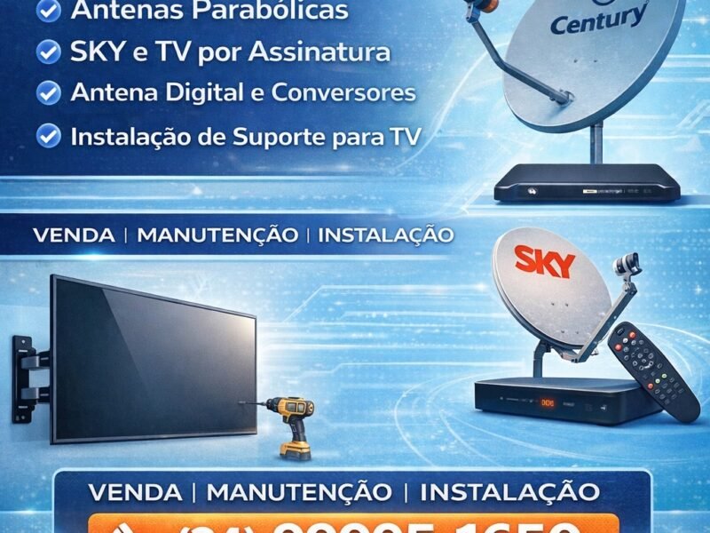 Instalações de televisão no suporte na parede ou painel