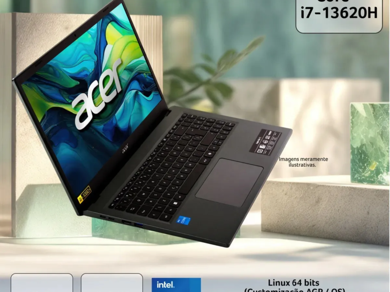 Notebook Acer Aspire GO 15 Intel Core i7-13620H com 32GB RAM e SSD de 512GB Linux -PROMOÇÃO-