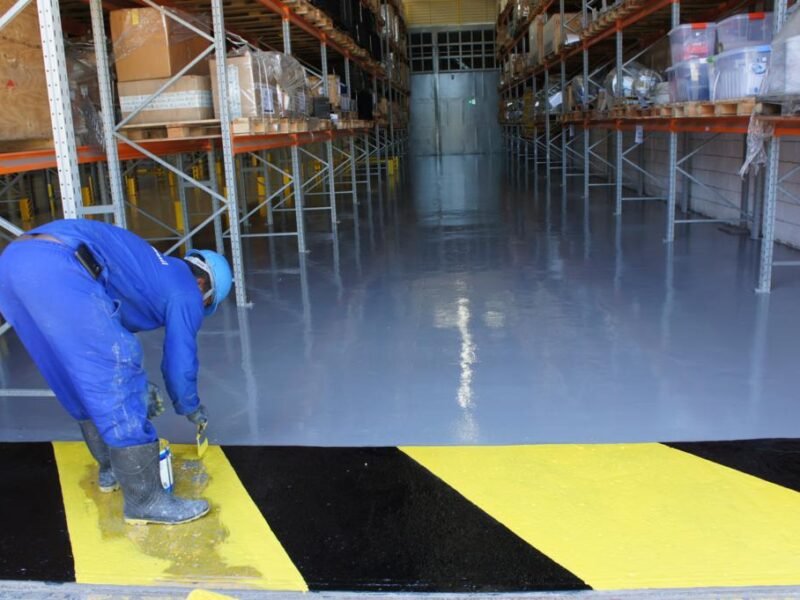 Pintura Epóxi De Piso Industrial Galpões Garagens Quadras