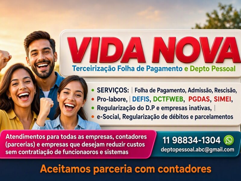 TERCEIRIZAÇÃO FOLHA DE PAGAMENTO E DEPTO PESSOAL